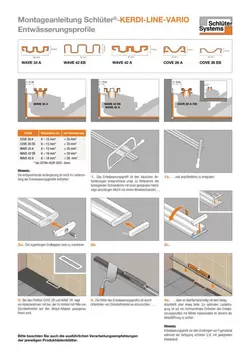 Schlüter-KERDI-LINE-VARIO – Profile odwadniające | Instrukcja montażu